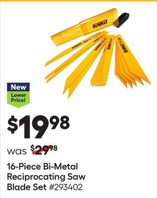 Lowe's 16-piece bi-metal reciprocating saw blade set offer