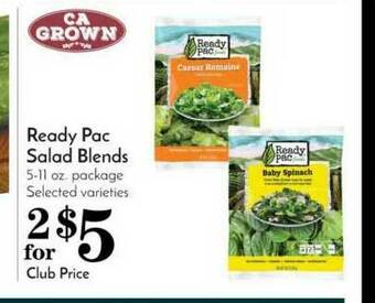 Pavilions Ready Pac Salad Blends offer