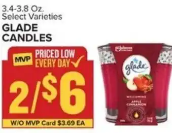 Food Lion GLade Candles 3.4-3.8 oz offer