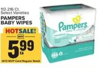 Food Lion Pampers Baby Wipes 112-216 Ct. offer
