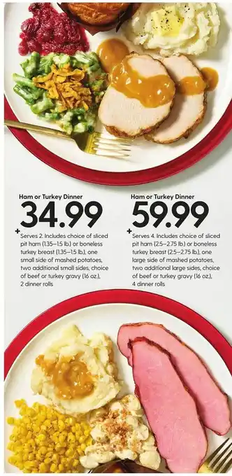 Hy-Vee Ham or turkey dinner offer
