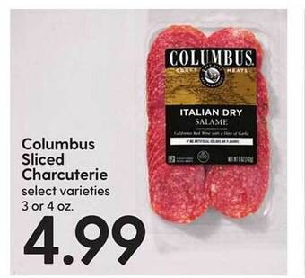 Hy-Vee Columbus sliced charcuterie offer