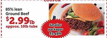Fareway 85% lean ground beef offer