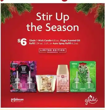 Family Dollar Glade 3-wick candle plugin scented oil refill or auto spray refill offer