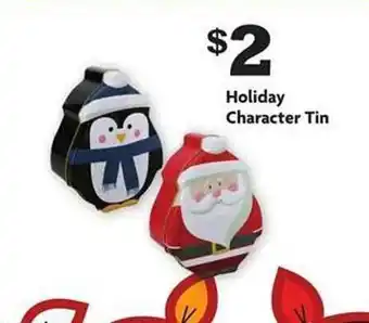 Family Dollar Holiday character tin offer