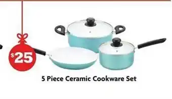 Family Dollar 5 piece ceramic cookware set offer
