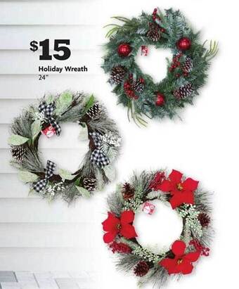 Family Dollar Holiday wreath 24 offer