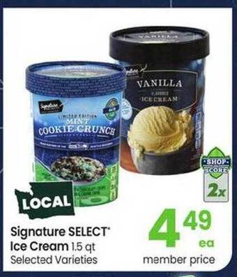 Safeway Signature select ice cream offer