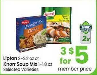Safeway Lipton or knorr soup mix offer