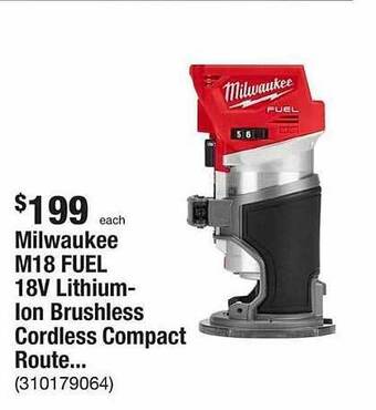 The Home Depot Milwaukee m18 fuel 18v lithium-ion brushless cordless compact route offer
