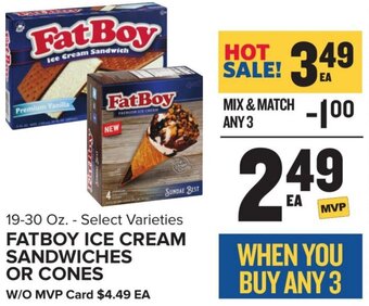 Food Lion Fatboy Ice Cream Sandwiches or Cones 19-30 oz offer