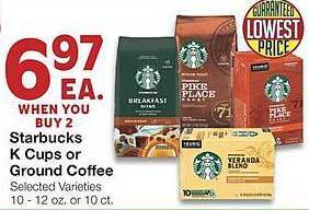 United Supermarkets Starbucks k cups or ground coffee offer