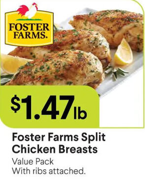 Raley's Foster Farms Split Chicken Breasts offer