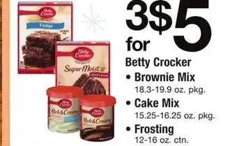 ACME Betty crocker brownie mix 18.3-19.9 oz. pkg. cake mix 15.25-16.25 oz. pkg. frosting 12-16 oz. ctn. offer