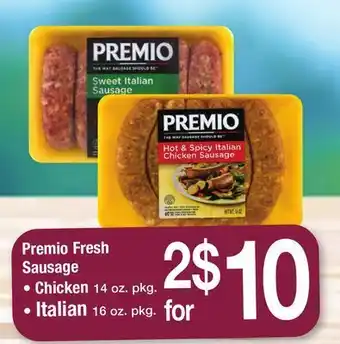 ACME Premio fresh sausage chicken 14 oz. pkg., italian 16 oz. pkg. offer