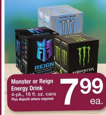 ACME Monster or reign energy drink offer