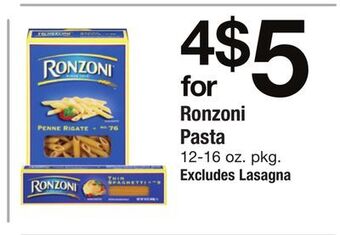 ACME Ronzoni pasta offer