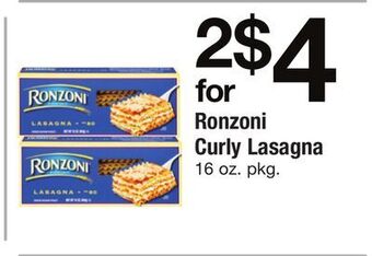 ACME Ronzoni curly lasagna offer