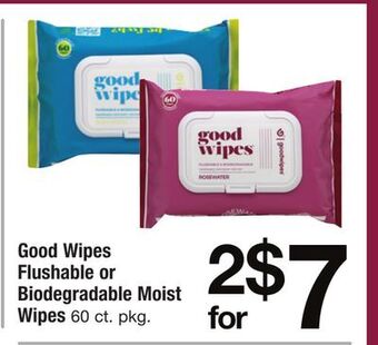 ACME Good wipes flushable or biodegradable moist wipes offer