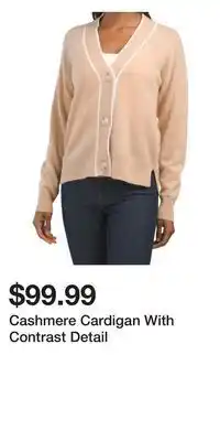 TJ Maxx Cashmere cardigan with contrast detail offer