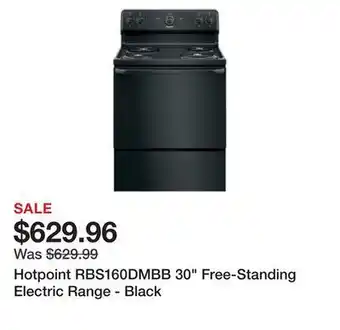 Kmart Hotpoint rbs160dmbb 30" free-standing electric range - black offer