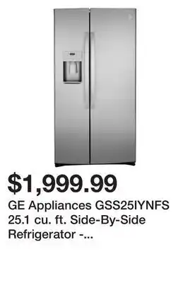Kmart Ge appliances gss25iynfs 25.1 cu. ft. side-by-side refrigerator - stainless steel offer