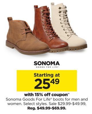 Kohl's Boots for men and women offer