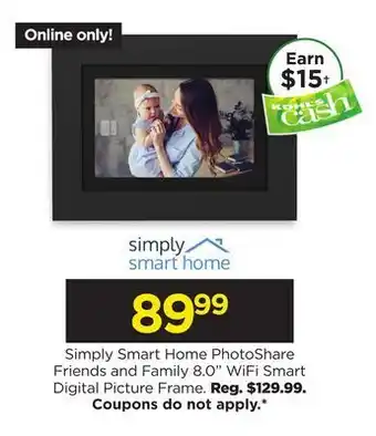 Kohl's Photoshare friends and family 8.0" wifi smart digital picture frame offer