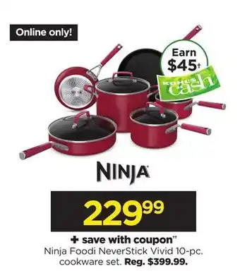 Kohl's Foodi neverstick vivid 10-pc. cookware set offer