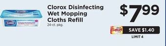 ShopRite Disinfecting wet mopping cloths refill offer