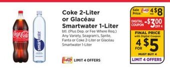 ShopRite Coke 2-liter or glacéau smartwater 1-liter offer