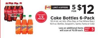 ShopRite Coke bottles 6-pack offer