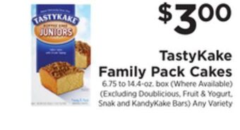 ShopRite Family pack cakes offer