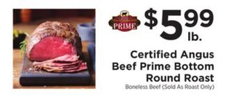 ShopRite Prime bottom round roast offer