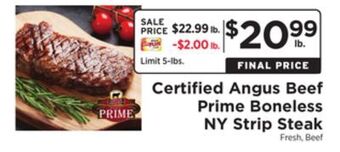 ShopRite Prime boneless ny strip steak offer
