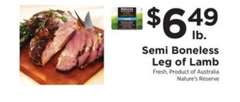 ShopRite Semi boneless leg of lamb offer