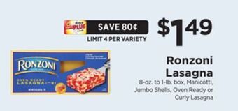 ShopRite Lasagna offer