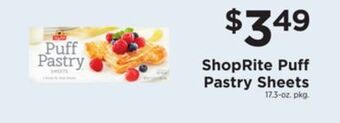 ShopRite Puff pastry sheets offer