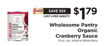 ShopRite Organic cranberry sauce offer