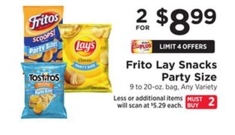 ShopRite Snacks party size offer