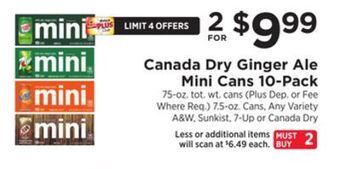 ShopRite Ginger ale mini cans 10-pack offer