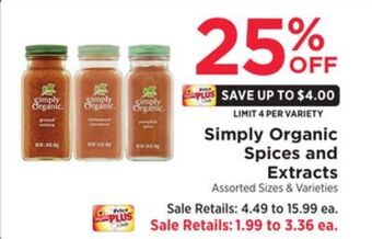 ShopRite Organic spices and extracts offer