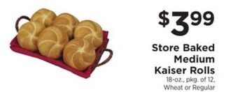 ShopRite Store baked medium kaiser rolls offer