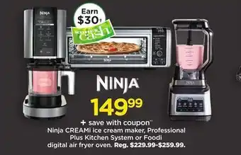 Kohl's Ninja creami ice cream maker, professional plus kitchen system or foodi digital air fryer oven offer