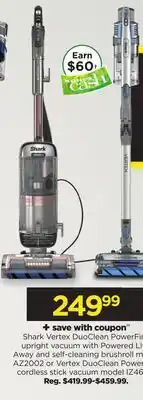 Kohl's Shark vertex duoclean powerfins upright vacuum with powered lift- away and self-cleaning brushroll model az2002 or vertex duo offer