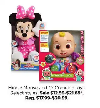 Kohl's Minnie mouse and cocomelon toys offer
