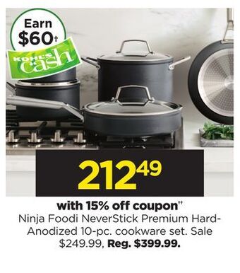 Kohl's Foodi neverstick premium hard- anodized 10-pc. cookware set offer