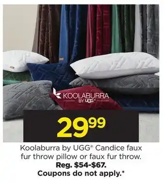 Kohl's Candice faux fur throw pillow or faux fur throw offer