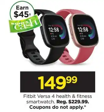 Kohl's Versa 4 health & fitness smartwatch offer