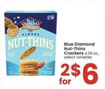 Albertsons Blue diamond nut-thins crackers offer